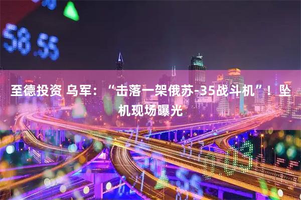至德投资 乌军：“击落一架俄苏-35战斗机”！坠机现场曝光