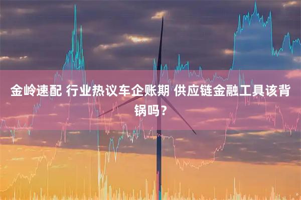 金岭速配 行业热议车企账期 供应链金融工具该背锅吗？